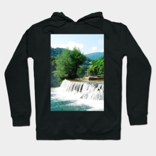 River Cascade Near Jajce Waterfall Hoodie